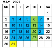 District School Academic Calendar for Cleminson Elementary for May 2027