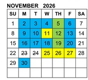 District School Academic Calendar for Cleminson Elementary for November 2026