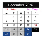 District School Academic Calendar for El Rancho High for December 2026