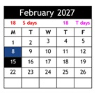District School Academic Calendar for El Rancho High for February 2027
