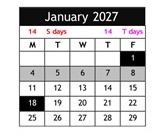 District School Academic Calendar for El Rancho High for January 2027