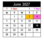 District School Academic Calendar for El Rancho High for June 2027