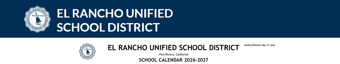 District School Academic Calendar for El Rancho High