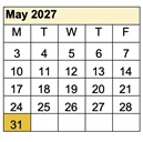 District School Academic Calendar for Ivan Sand Transition Program for May 2027