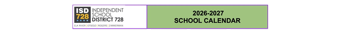 District School Academic Calendar for Ivan Sand Transition Program