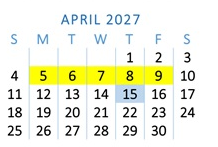 District School Academic Calendar for Beardsley Elementary School for April 2027