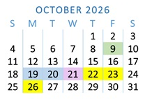District School Academic Calendar for Beardsley Elementary School for October 2026