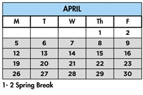 District School Academic Calendar for Capri Elementary for April 2027