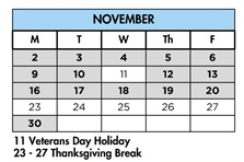 District School Academic Calendar for Capri Elementary for November 2026