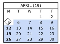 District School Academic Calendar for Lassen View Elementary for April 2027