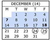 District School Academic Calendar for Lassen View Elementary for December 2026