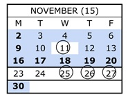District School Academic Calendar for Lassen View Elementary for November 2026
