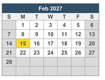District School Academic Calendar for J. H. Workman Middle School for February 2027