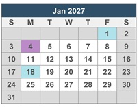 District School Academic Calendar for J. H. Workman Middle School for January 2027