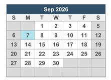 District School Academic Calendar for J. H. Workman Middle School for September 2026
