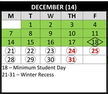 District School Academic Calendar for Heritage K-8 Charter for December 2026