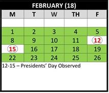 District School Academic Calendar for Heritage K-8 Charter for February 2027