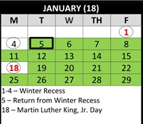 District School Academic Calendar for Heritage K-8 Charter for January 2027