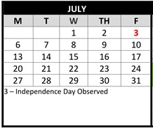 District School Academic Calendar for Heritage K-8 Charter for July 2026