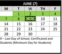 District School Academic Calendar for Heritage K-8 Charter for June 2027