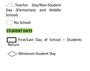 District School Academic Calendar Legend for Heritage K-8 Charter