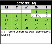 District School Academic Calendar for Heritage K-8 Charter for October 2026