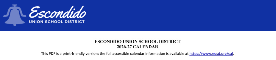 District School Academic Calendar for Heritage K-8 Charter