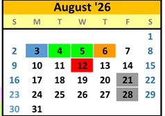 District School Academic Calendar for Mountain View Elem for August 2026