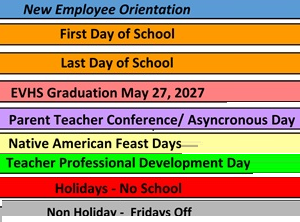 District School Academic Calendar Legend for Mountain View Elem