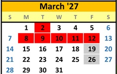 District School Academic Calendar for Mountain View Elem for March 2027