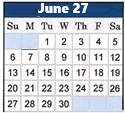 District School Academic Calendar for Van Stone Elementary for June 2027
