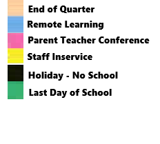 District School Academic Calendar Legend for Van Stone Elementary