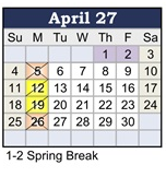 District School Academic Calendar for Etiwanda Intermediate for April 2027