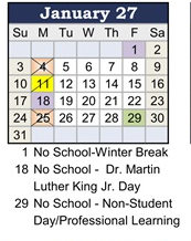 District School Academic Calendar for Etiwanda Intermediate for January 2027