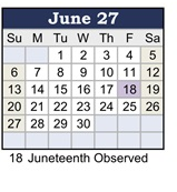 District School Academic Calendar for Etiwanda Intermediate for June 2027