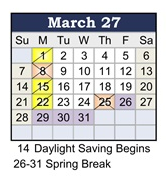 District School Academic Calendar for Etiwanda Intermediate for March 2027
