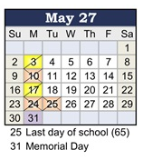 District School Academic Calendar for Etiwanda Intermediate for May 2027
