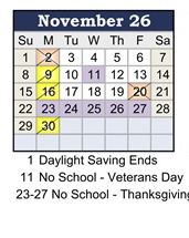 District School Academic Calendar for Etiwanda Intermediate for November 2026