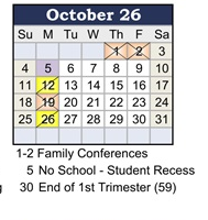 District School Academic Calendar for Etiwanda Intermediate for October 2026