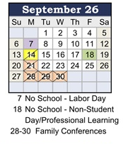 District School Academic Calendar for Etiwanda Intermediate for September 2026