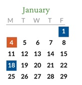 District School Academic Calendar for Charlemagne At Fox Hollow Elementary School for January 2027