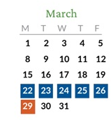 District School Academic Calendar for Charlemagne At Fox Hollow Elementary School for March 2027