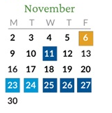 District School Academic Calendar for Charlemagne At Fox Hollow Elementary School for November 2026