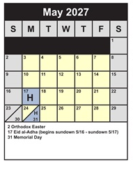 District School Academic Calendar for Langley High for May 2027