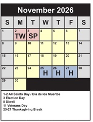 District School Academic Calendar for Langley High for November 2026