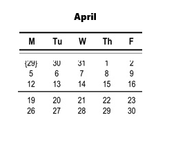 District School Academic Calendar for Grange Middle for April 2027