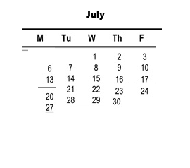 District School Academic Calendar for Grange Middle for July 2026