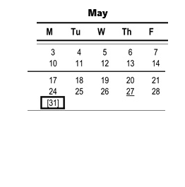 District School Academic Calendar for Grange Middle for May 2027