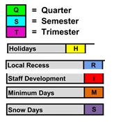 District School Academic Calendar Legend for Burney Junior-senior High