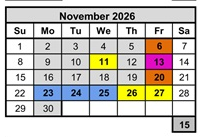 District School Academic Calendar for Burney Junior-senior High for November 2026